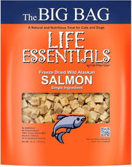 LIFE ESSENTIALS BY CAT-MAN-DOO All Natural Freeze Dried Wild Alaskan Salmon Treats for Cats & Dogs - Single Ingredient No Grain Snack with No Additives or Preservatives, 16 Ounce Big Bag