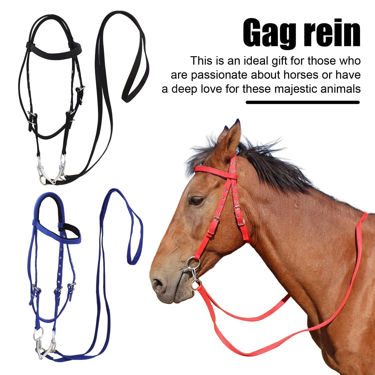 Legxiet Horse Halter Adjustable Chin Horse Halter Plush Padded Horse Training Equipment Equestrian Accessory