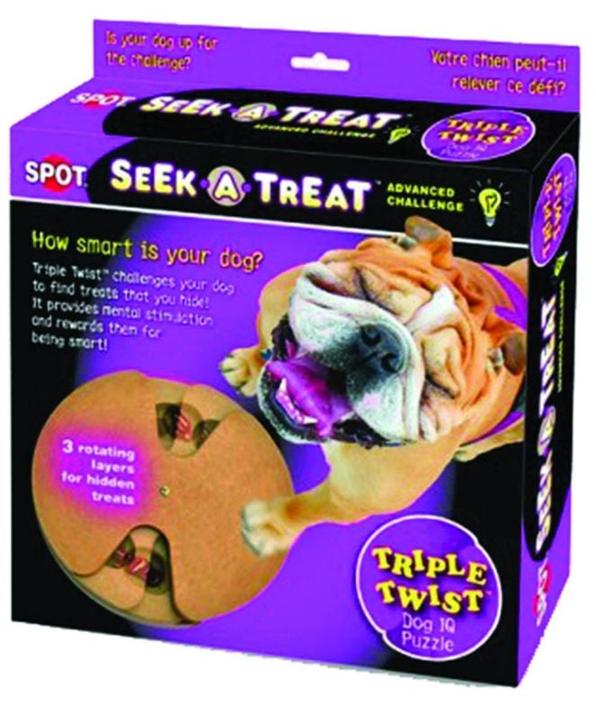 Seek-A-Treat Triple Twist Dog Puzzle Toy