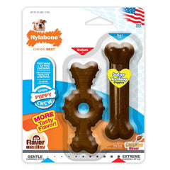 Nylabone Puppy Chew Textured Ring & Flat Bone Puppy Chew