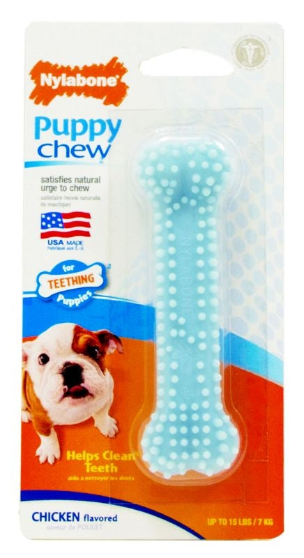 Nylabone Puppy Chew For Teething Puppies - Blue/Chicken