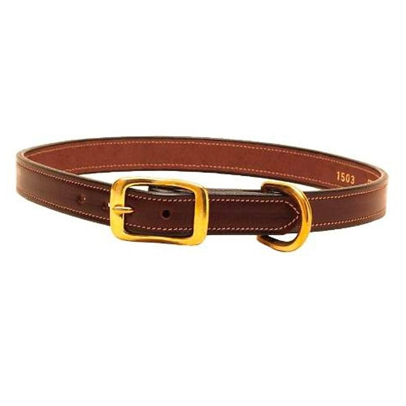 Tory Leather Saddle Stitched Dog Collar