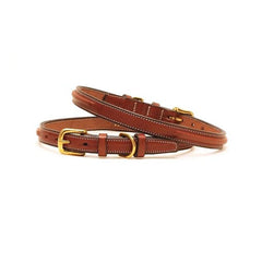 Tory Leather Deluxe Raised Leather Dog Collar With Raised Keepers