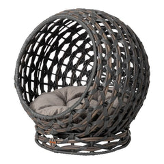 Huntley Pet Hemisphere Rattan Pet Bed with Cushion