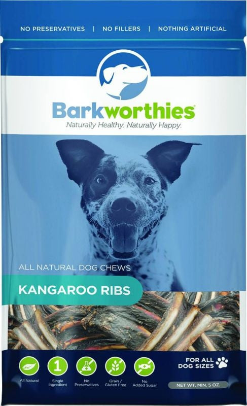 All Natural Kangaroo Ribs Dog Chew Brown 5 Oz.