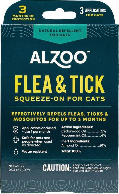 Alzoo Plant Based Flea Tick Squeeze On Dogs 3pk