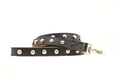 Double Barrel Nailheads Leash 6ft Black