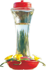 Glass Hummingbird Feeder 16oz Steel