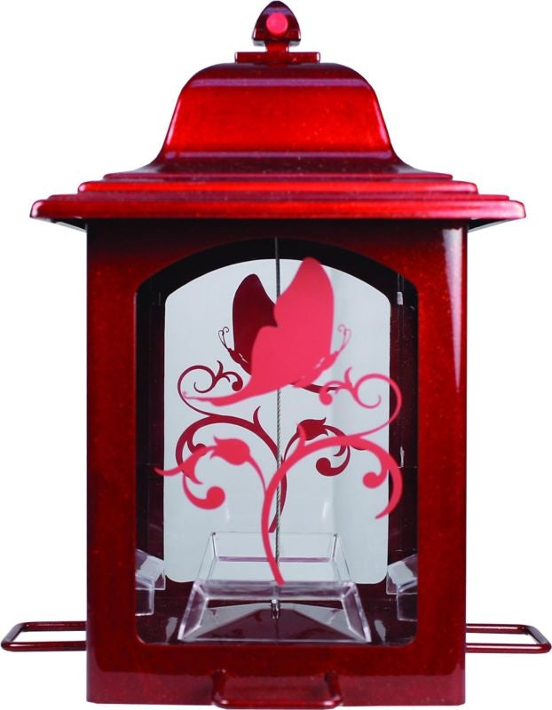 Lantern Bird Feeder 3 Lb Red