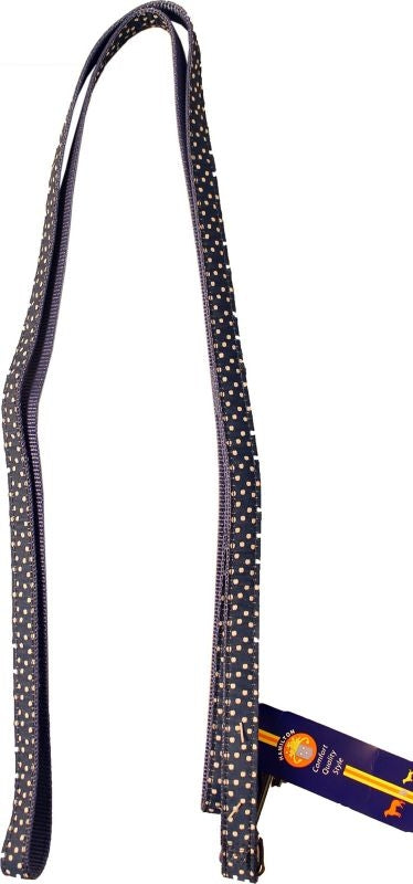 Ribbon Overlay Single Thick Dog Lead 6ft Blue