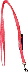 Ribbon Overlay Single Thick Dog Lead 6ft Pink Dots