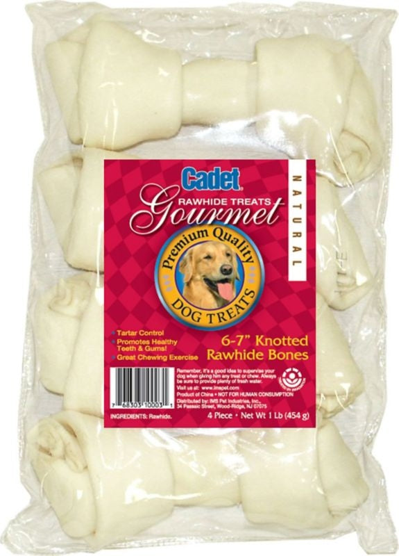 Cadet Rawhide Knotted Bone 6-7 Value Pack 1 lb Nat