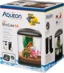 Led Mini Cube Aquarium Kit 1.6 Gal Black