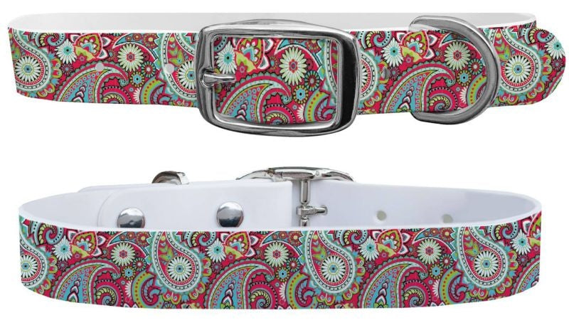 C4 Dog Collar Paisley Magenta Collar