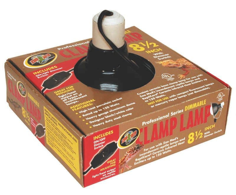 Deluxe Dimmable Clamp Heat Lamp For Reptiles Bk