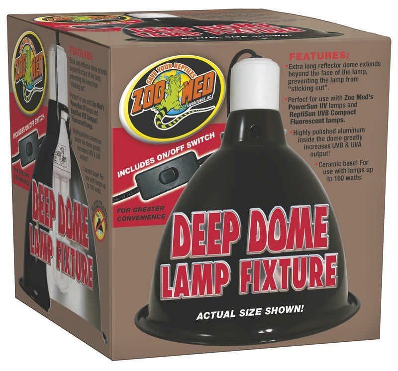 Lamp Clamp Reptile Deep Dome 8 1/2W 9H Black
