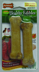 Nylabone Healthy Edibles Bone With Vitamin 2Pk RBeef