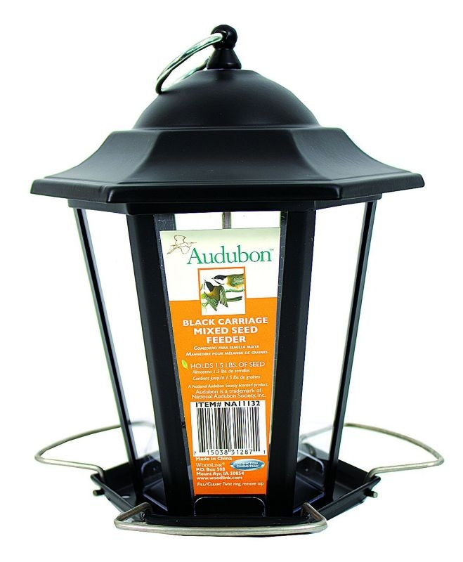 Audubon Black Carriage Mix Seed Feeder 1.5lb Blk