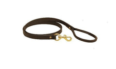 Tory Leather Plain Creased Leather Dog Leash With Rolled Hand Hold
