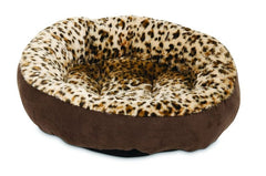 Petmate Round Bolster Bed 18x18 Animal Print