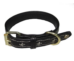 Halo Fleur de Lis Leather Dog Collar