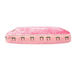 Halo Palm Trees Pink Rectangular Dog Bed