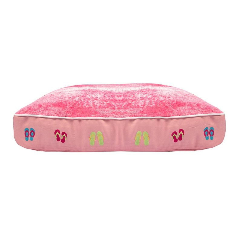 Halo Flip Flops Pink Rectangular Dog Bed