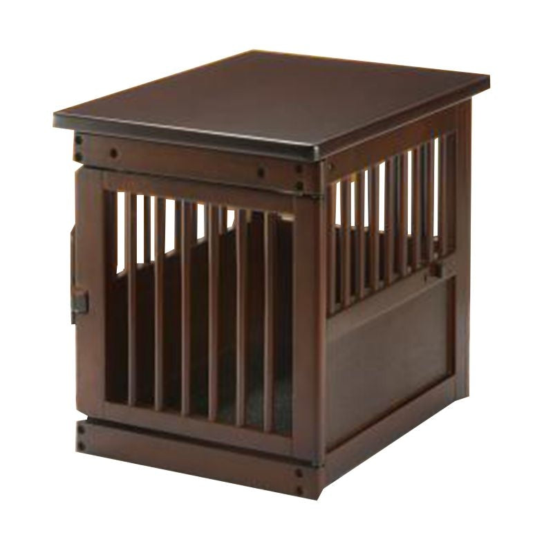 Richell Dark Brown Wooden End Table Crate