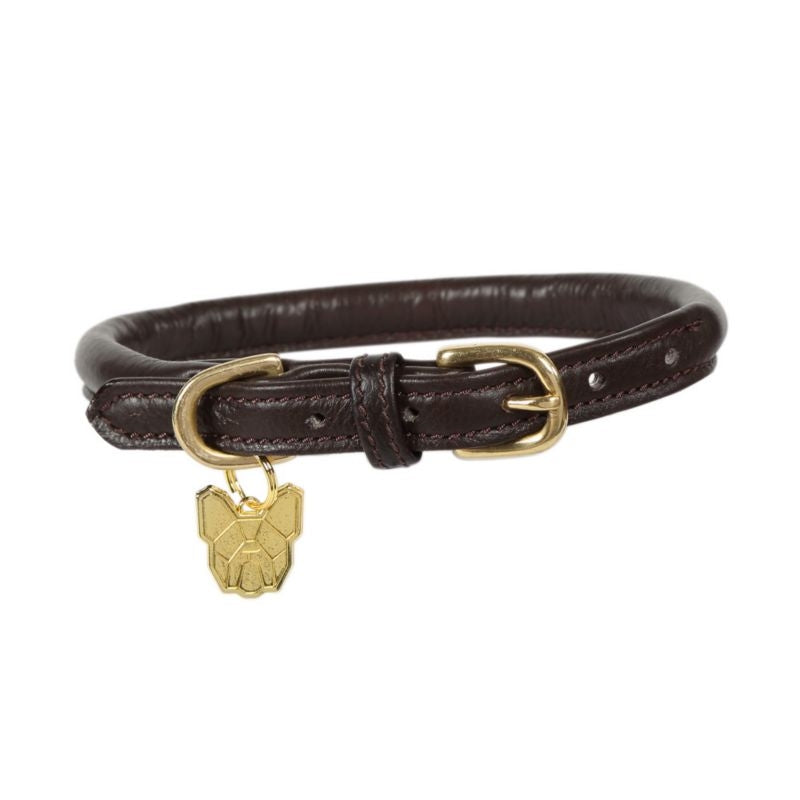 Shires Digby & Fox Rolled Leather Dog Collar
