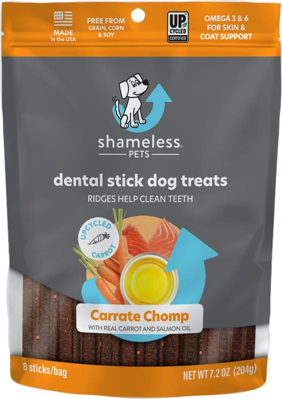 Shameless Dog Dental Sticks 7.2 Oz Carrot/Salmon