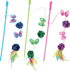 Butterfly And Mylar Teaser Wand Cat Toy 16in