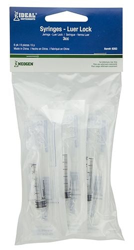 Ideal Disposable Luer Lock Syringe 6 Pack