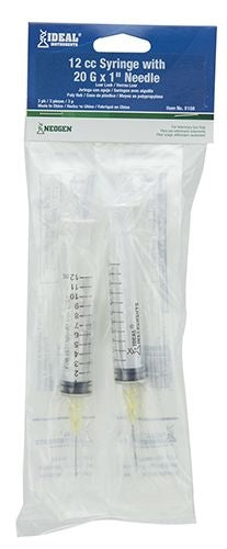 Disp 12cc Luer Lock Syringe with Needle 3Pk