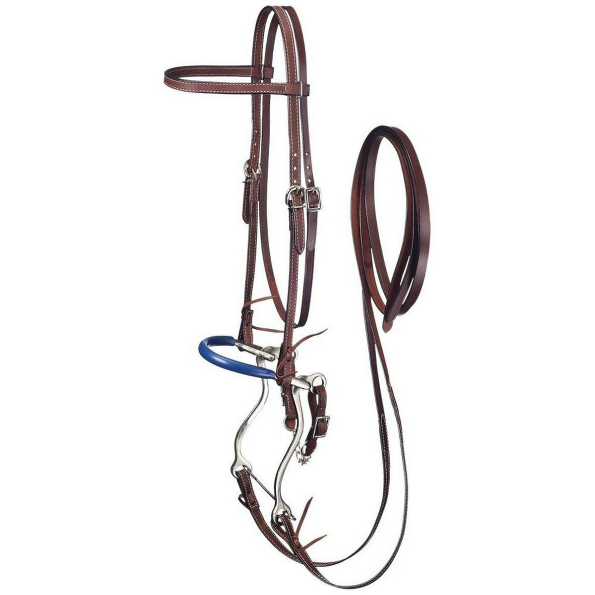 Tough-1 Bridle King Series Hackamore Leather Double Stitched 42-3338
